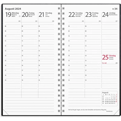 Kalender 2024 Interplano svart konstläder