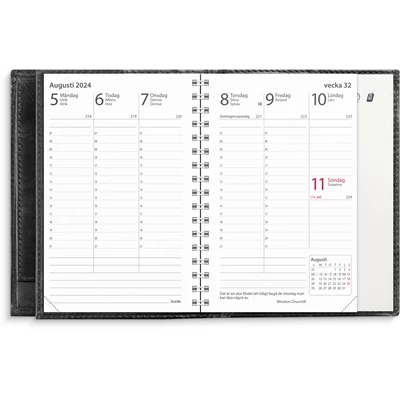 Kalender 2024 Karavan kalenderplånbok svart skinn