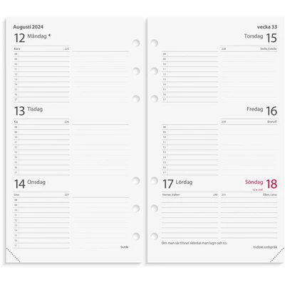 Systemkalender Regent svart konstläder