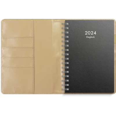 Kalender 2024 Dagbok beige konstläder Alba
