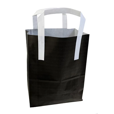 Bärkasse 6L Papper m Utv Handtag Svart 750st/kolli