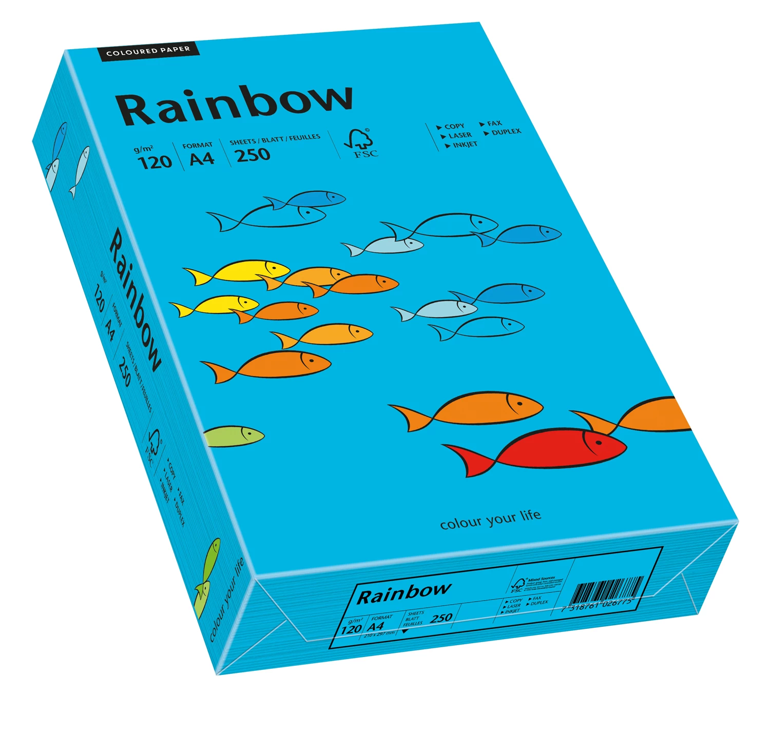 Papper Rainbow A4 120g Blå 250st/fp