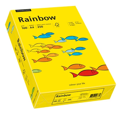 Papper Rainbow A4 160g Intensivgul 250st/fp