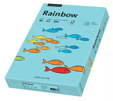 Papper Rainbow A3 80g Mellanblå 500st/fp
