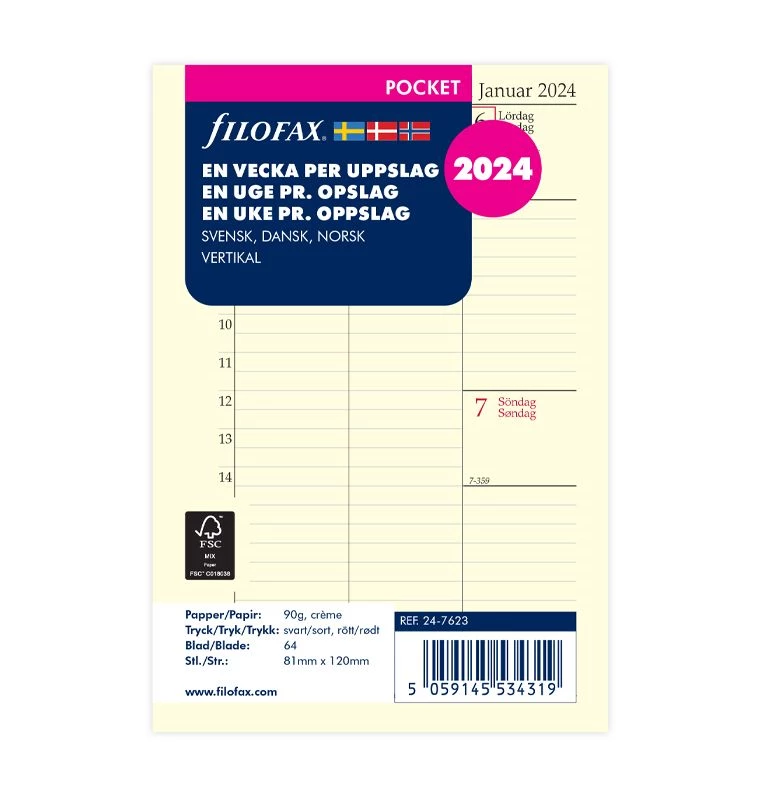 Dagbok Pocket 2024 v/u vertikal
