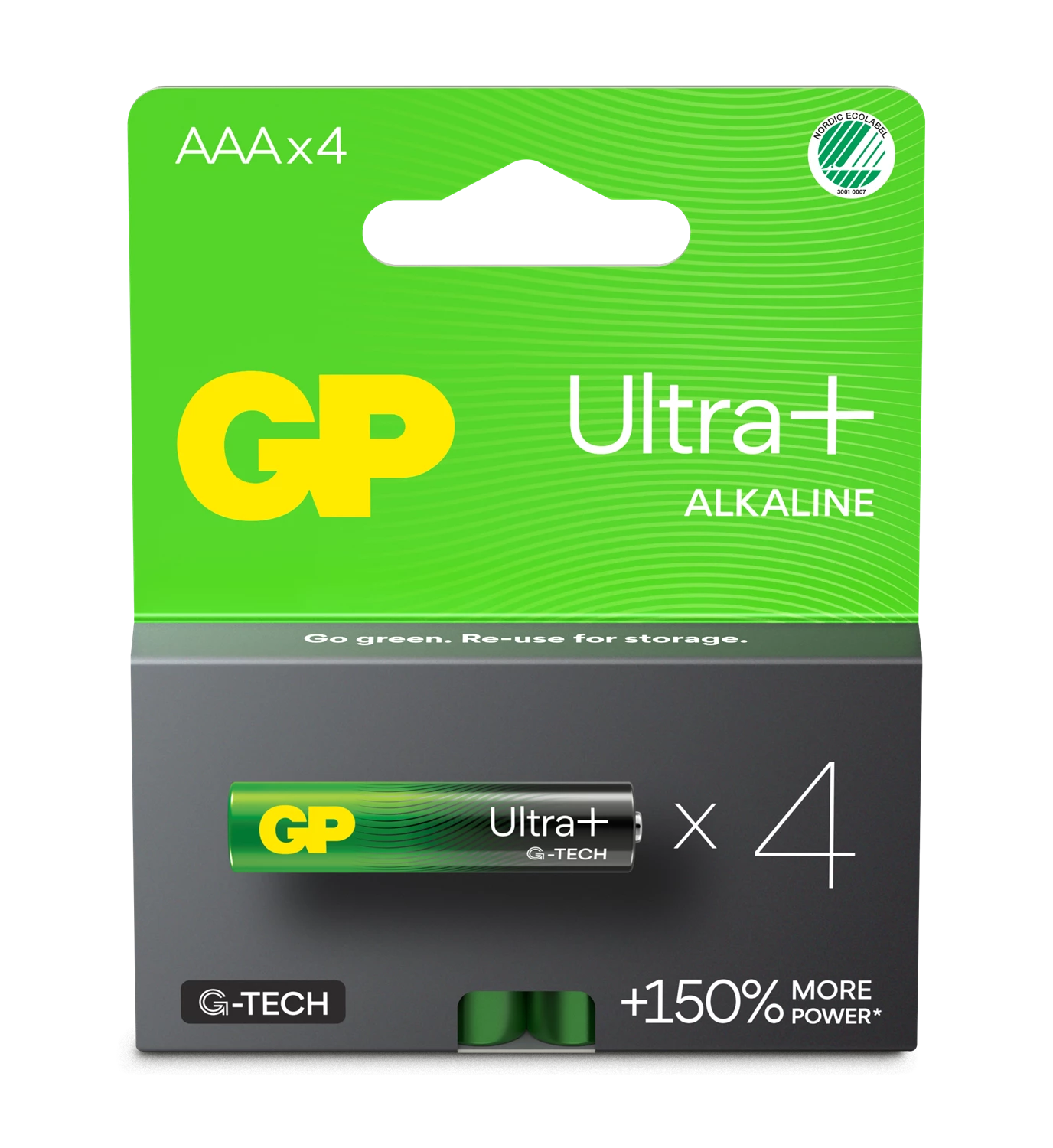 Batteri GP Ultra Plus Alkaline AAA 4st/fp