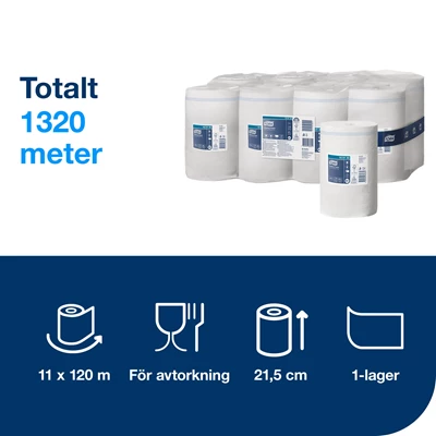 Handtorkpapper Tork Adv M1 C-matad 1-lag 120m 11st
