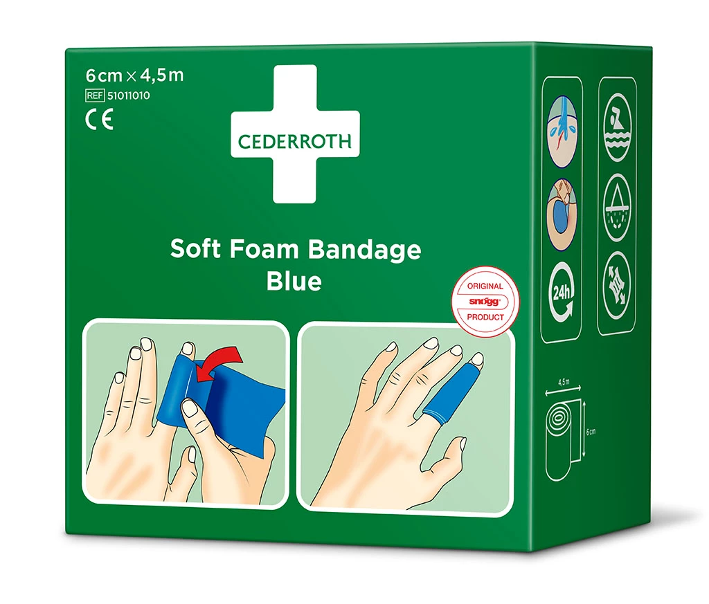 Plåster SoftFoam Blå 6cm x 4,5m Cederroth 51011010