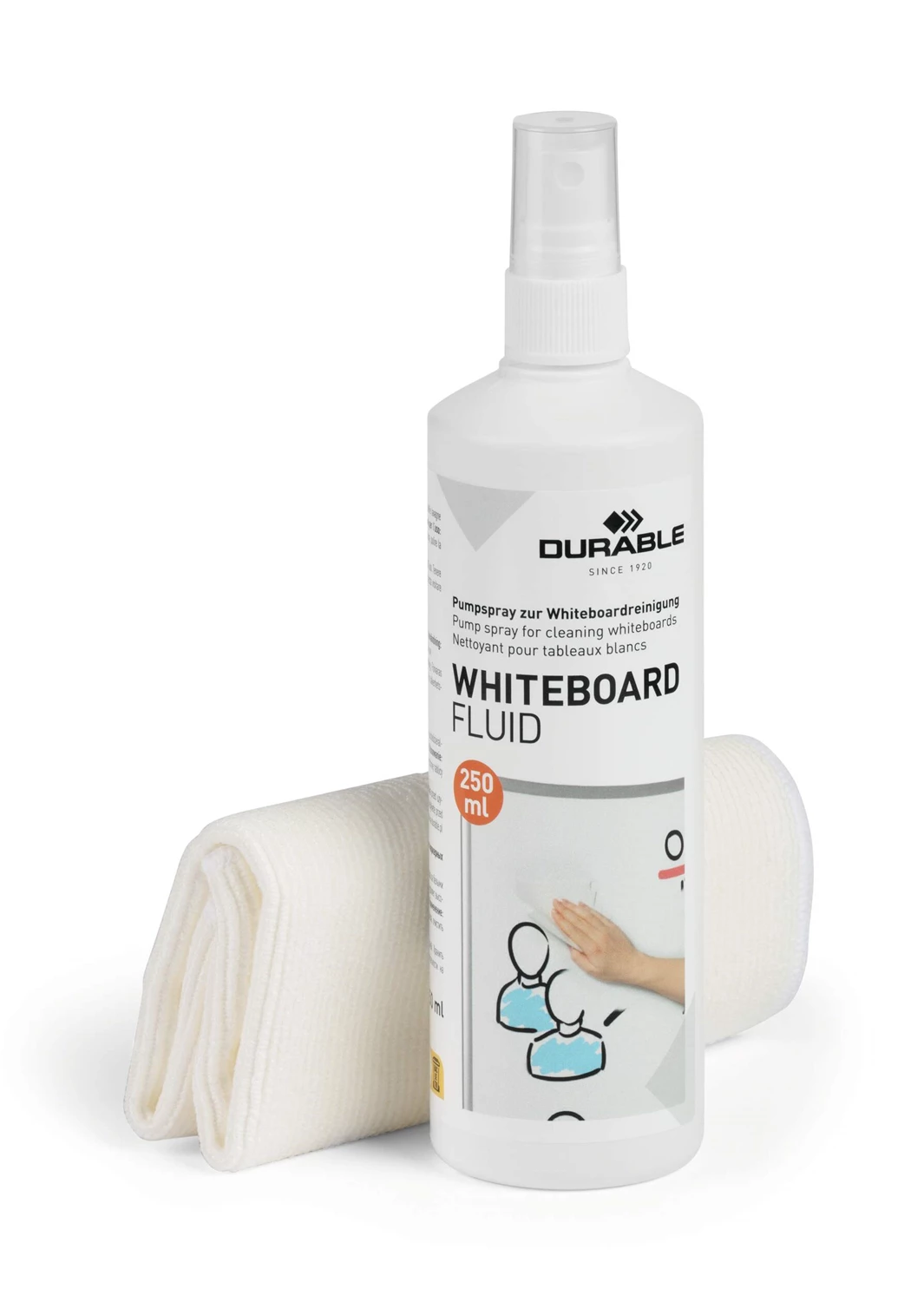Whiteboardrengöring duk + spray 250 ml