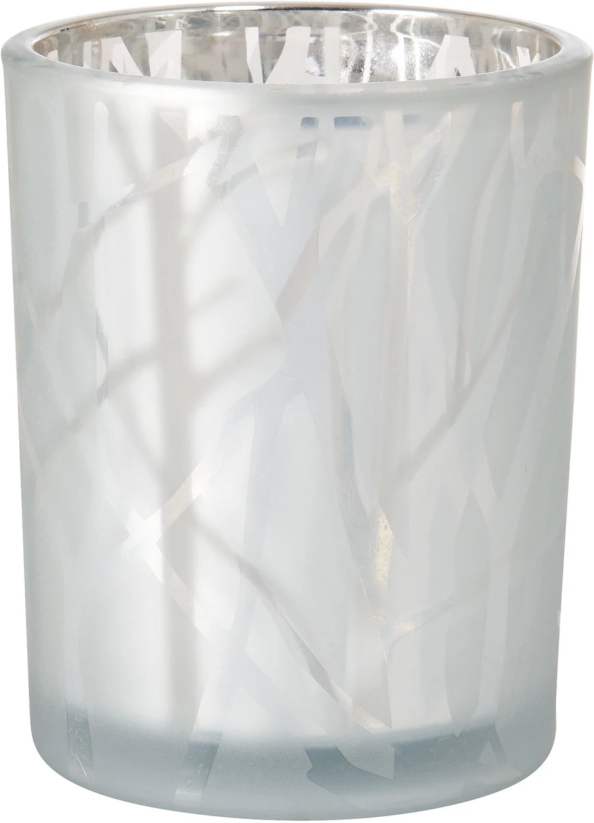 Ljushållare Shimmer Vit Frostat glas 6st