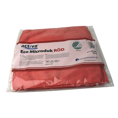 Microfiberduk Activa Eco 32x32cm Röd 10st/fp
