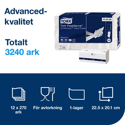 Pappershandduk Tork Advanced H5 PeakServe 3240st