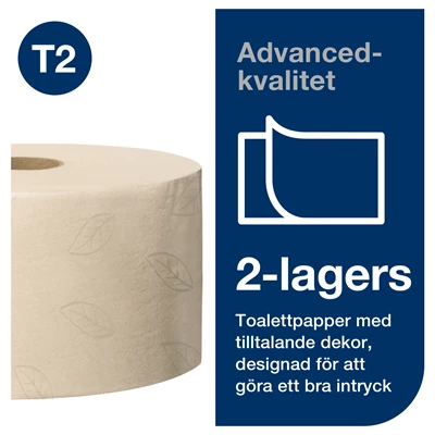 Toalettpapper Tork Mini Jumbo T2 2-lag Natur 12/fp
