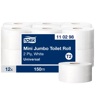 Toalettpapper Tork FS Mini Jumbo T2 150m/rl 12 rl