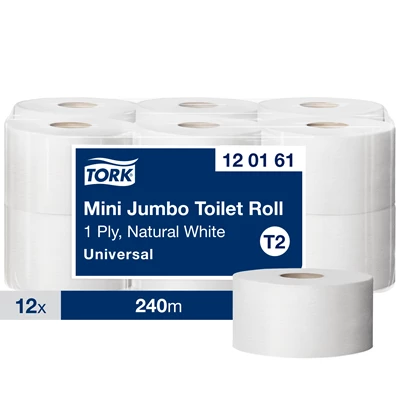 Toalettpapper Tork Uni Mini Jumbo T2 1-lag 12rl