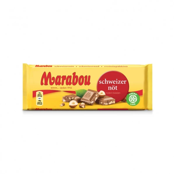 Choklad Marabou Schweizernöt 100g 22/fp