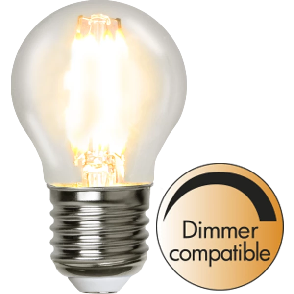 Lampa LED Klar Klot E27 G45 dimbar