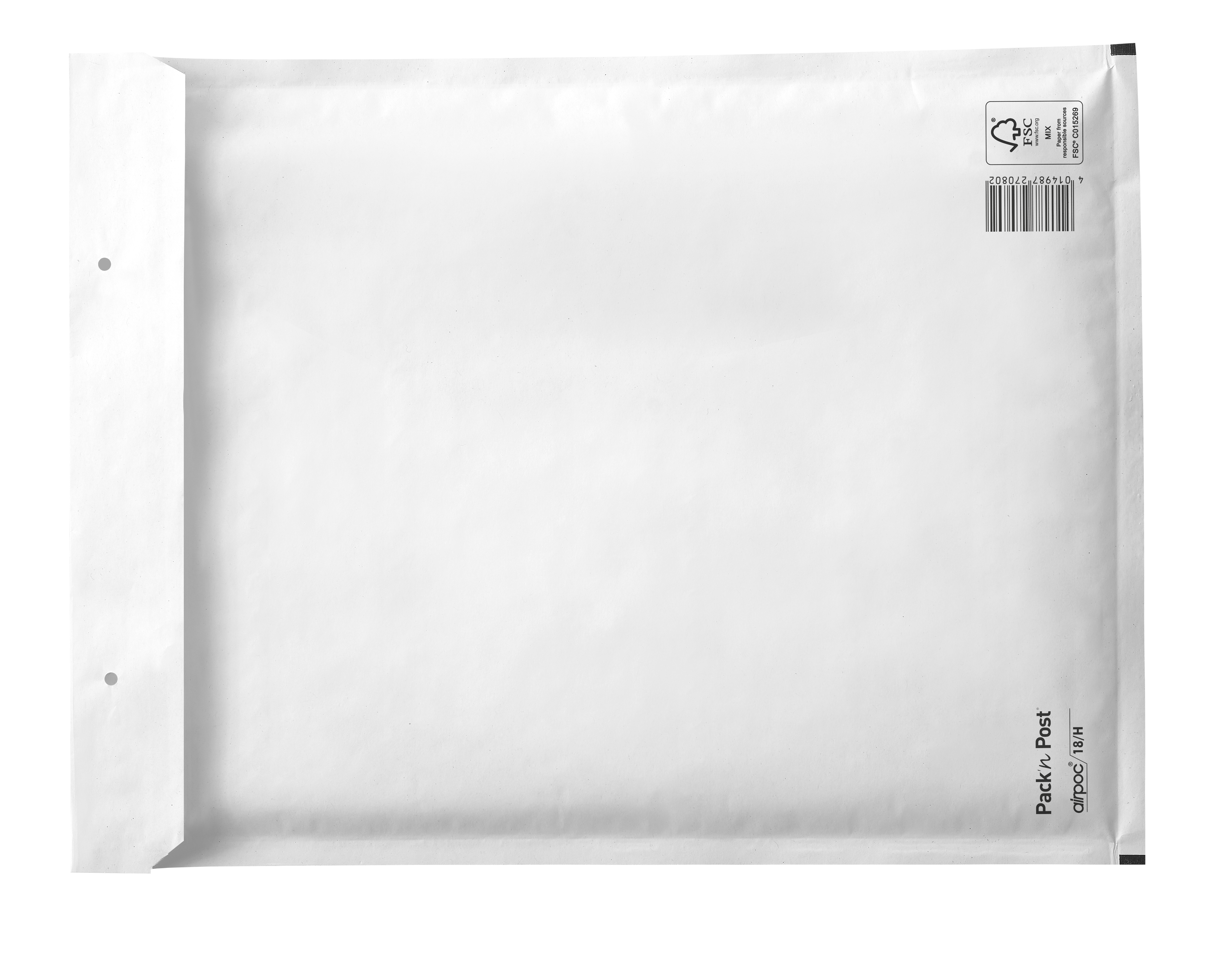 Bubbelpåse nr 18 270x360mm vit 10/fp