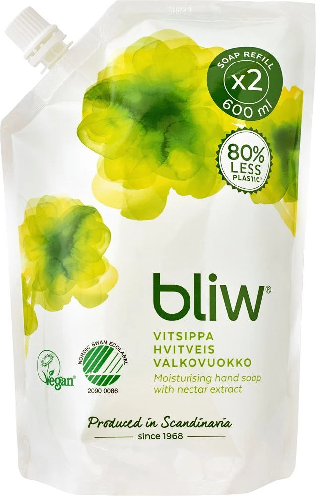 Handtvål Bliw 600ml Vitsippa refill 8st/kolli