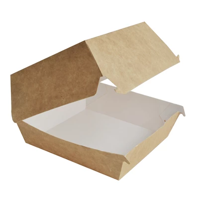 Hamburgerbox 120x120x80mm Brun/vit 240st