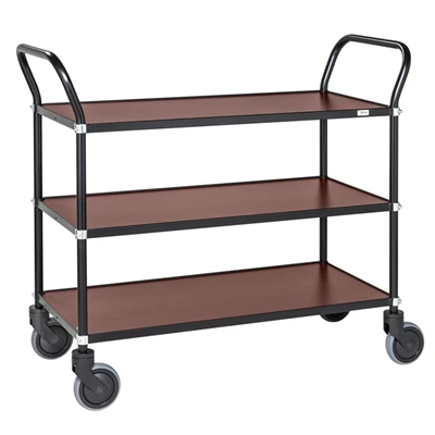 Designvagn 3-plan Svart/Mahogny