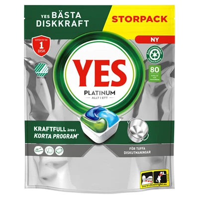 Maskindiskmedel YES Platinum Original 80st/fp