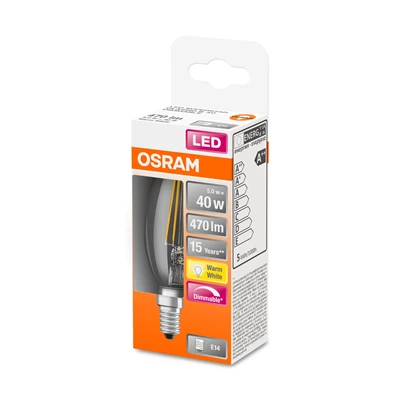 Lampa LED klar klot 3,2W E14 dimbar