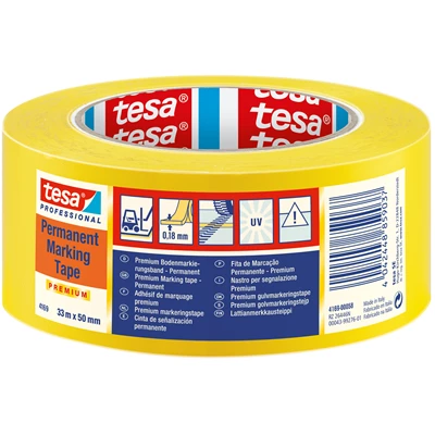 Golvmarkeringstejp Tesa 4169 50mm  x 33m Gul 6rl