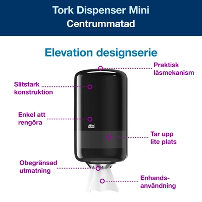 Dispenser Handtork Tork M1 Mini Svart