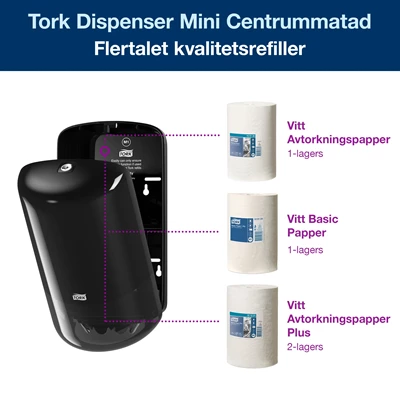 Dispenser Handtork Tork M1 Mini Svart