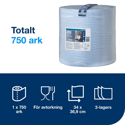 Torkpapper Tork Adv W1 3-lags 255m Blå