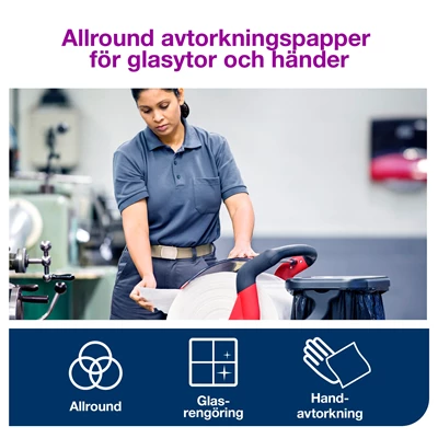 Industritork Tork XL Adv Wiper W1 Nyfiber Vit