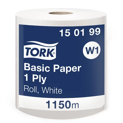 Industritork Basic Papper Stor Rulle W1 Vit