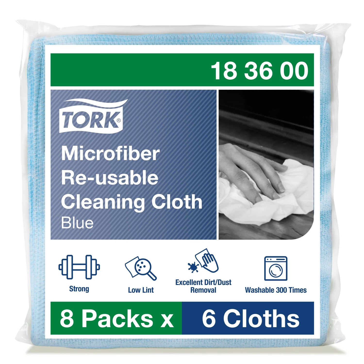 Microfiberduk Tork Blå 6/fp