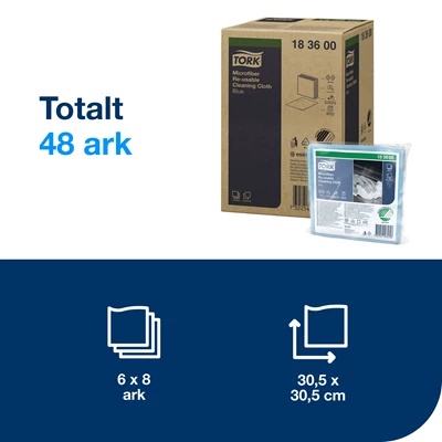 Microfiberduk Tork Blå 6/fp