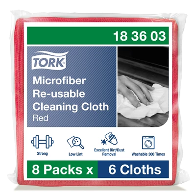 Microfiberduk Tork Röd 6/fp