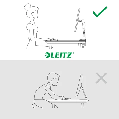 Monitorarm Leitz Ergo Dubbel Grå