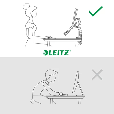 Monitorarm Skärm+Laptop Leitz Ergo Grå
