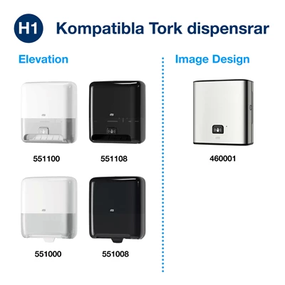 Pappershandduk Tork Advanced H1 2-lag Vit 6rl