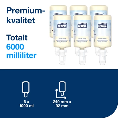 Handtvål Tork S4 Mild Flytande 1L 6st/kolli