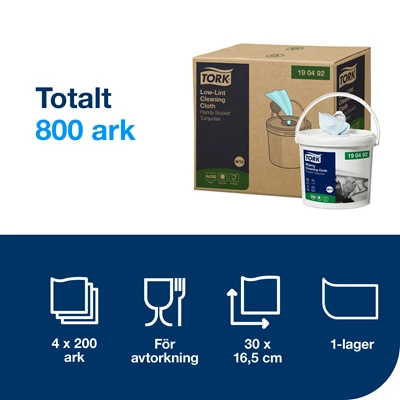 Rengöringsduk i hink Tork Precision W10 200/fp