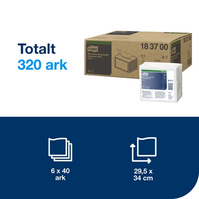 Microfiberduk Tork engångs 40st/fp