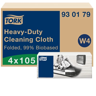Rengöringsduk Tork Kraftig Bio W4 Vit 420st/kolli
