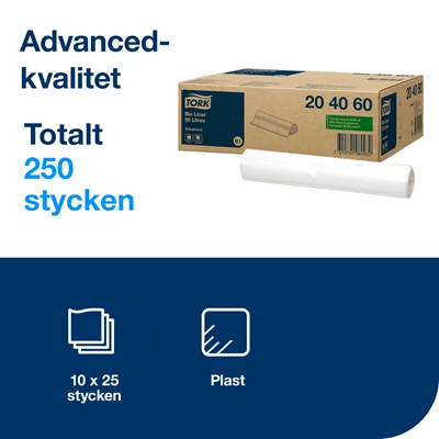 Soppåse 50L Tork B1 Vit 25st/rl x 10rl
