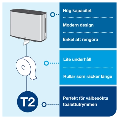 Dispenser Toa Tork T2 Mini Jumbo Rostfri