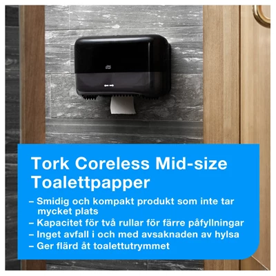 Dispenser Toa Tork T7 Coreless Twin Svart