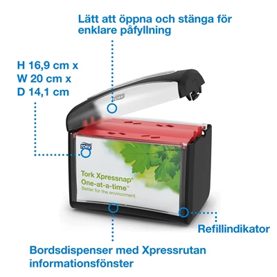 Bordsdispenser Tork N4 X-nap Toppmatad Svart