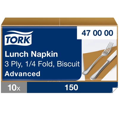 Lunchservett Tork 33x33cm Beige 1500st/kolli