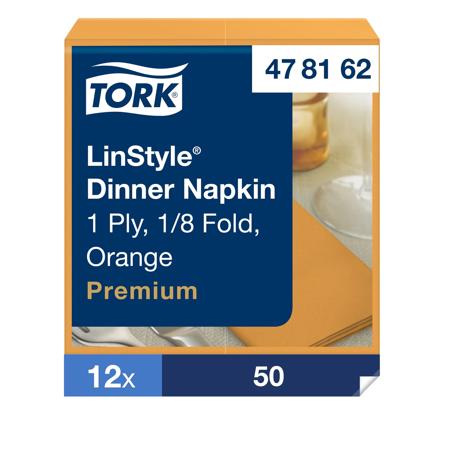 Servett Tork Linstyle 39x39cm 1/8 Orange 600st
