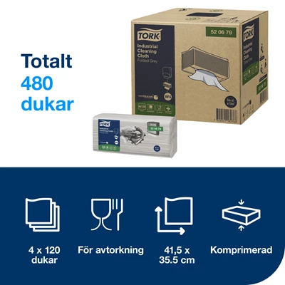 Rengöringsduk Tork Flexibel W4 Grå 120/fp